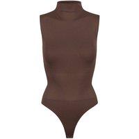 Ruey Women's Sleeveless Turtleneck Sculpting Bodysuit in Brown | Size: Small