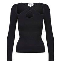 Ruey Women's Essentials Cross Over T-Shirt Sculpting Stretch Fit in Black | Size: 2XS