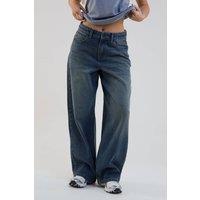 BCouture Women's Wide Leg Jeans in Dark Blue | Size: 8R