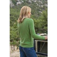 WoolOvers Women's 100% Wool Classic V Neck Jumper in Bright Green | Size: Large