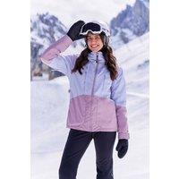 Animal Women's 'Juniper' Waterproof Comfortable Adjustable Hood Winter Ski Jacket in Pale Blue | Size: 14