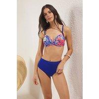 WOVCOR Women's Tropical Print Underwired Bikini Set with High Waist | Size: 8