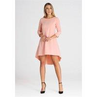 Love Lace Women's Elegant Asymmetrical Cocktail Dress Pleated Back in Pink | Size: 3XL