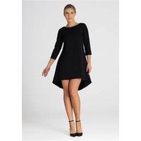 Love Lace Women's Asymmetrical Cocktail Dress with Pleated Back in Black | Size: Small