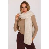 Love Lace Women's Braided Knit Scarf Shawl Soft Thick Yarn Warm Everyday Wrap in Beige