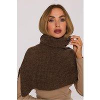 Love Lace Women's Cozy Infinity Scarf Chimney Style with High Collar Slip On Warm in Brown