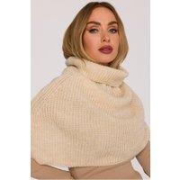Love Lace Women's Infinity Scarf Snood With Soft Loose Weave & High Collar Warm in Beige