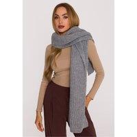 Love Lace Women's Soft Thick Ribbed Knit Scarf Wrap Shawl for Warm Comfort in Grey