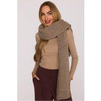 Love Lace Women's Soft Ribbed Wide Enveloping Scarf Thick Knit Warm Wrap in Beige