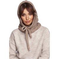 Love Lace Women's Balaclava Knit Winter Thermal Face Cover Hat With Ear Protection in Beige