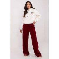 Love Lace Women's Casual Wide Leg Sweatpants With Tie Waist Style 218253 in Red