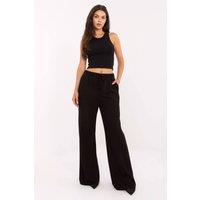 Love Lace Women's Casual Wide Leg High Waist Sweatpants in Black