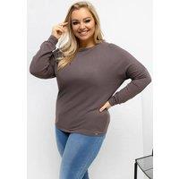 Love Lace Women's Micro Modal Elastane Round Neck Blouse Style 223922 in Brown