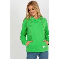 Love Lace Women's Cotton Hooded Sweatshirt with Kangaroo Pocket Style 185949 in Green | Size: S/M