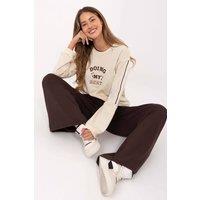 Love Lace Women's Palazzo Style Sweatpants Tracksuit Trousers in Brown