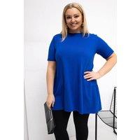Love Lace Women's Plus Size Cotton Elastane Casual Top in Blue