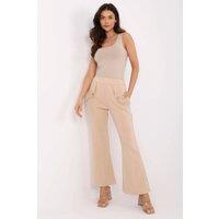 Love Lace Women's Tracksuit Trousers Bell Bottom High Waist in Beige