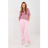 Love Lace Women's Viscose Elastane High Waist Jogger Trousers in Pink