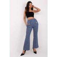 Love Lace Women's High Waist Flared Sweatpants with Brooch in Blue