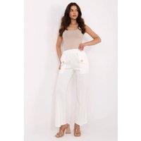 Love Lace Women's High Waist Bell Bottom Tracksuit Trousers Style 210965 in White