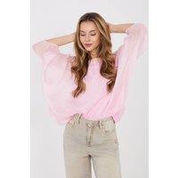 Love Lace Women's Elegant Tencel Polyester Blouse with Lining Style 225531 in Pink