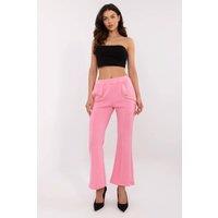 Love Lace Women's High Waist Bell Bottom Sweatpants with Brooches in Pink