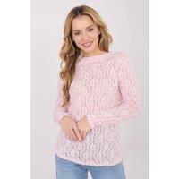 Love Lace Women's Italian Lace Slip On Boat Neck Blouse in Pink