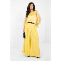 Love Lace Women's Elegant Tencel Polyester Blouse with Lining Style 224051 in Yellow
