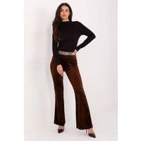Love Lace Women's Italy Velvet Bell Bottom Trousers with Jet stones in Brown