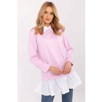 Love Lace Women's Classic Collar Viscose Cotton Blouse Shirt Insert in Baby Pink