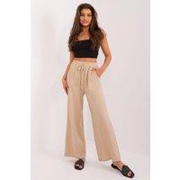 Love Lace Women's High Rise Straight Polyester Pants in Beige