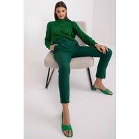 Love Lace Women's High Waisted Pants Zip Button Belt Pockets in Green | Size: Small