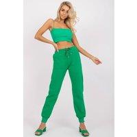 Love Lace Women's Elastic Waist Sweatpants with Side Pockets Style 166632 in Green