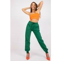 Love Lace Women's Elastic Waist Sweatpants with Side Pockets Style 166634 in Green