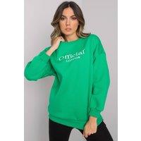 Love Lace Women's Simple Long Sleeve Slogan Sweatshirt in Green | Size: S/M
