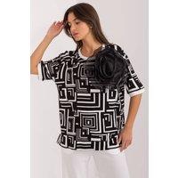 Love Lace Women's Geometric Brooch Everyday Blouse in Black