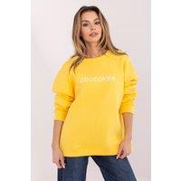 Love Lace Women's Cotton Elastane Embroidered Classic Sweatshirt in Yellow