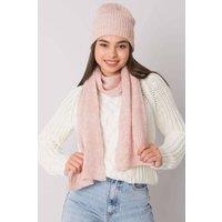 Love Lace Women's Winter Hat & Scarf Set Made in Poland for Cold Weather Outdoors in Pink