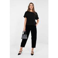 Love Lace Women's Classic Oversized Cotton Elastane Blouse in Black | Size: Large/XL