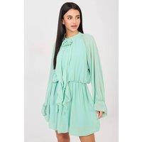 Love Lace Women's Rose Jabot Flared Mini Cocktail Dress in Green