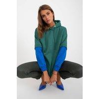 Love Lace Women's Extended Cut Hooded Long Sleeve Sweatshirt in Green | Size: S/M