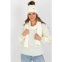 Love Lace Women's Winter Hat & Scarf Set for Cold Weather Comfort Everyday Wear in Beige