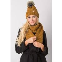 Love Lace Women's Winter Hat & Scarf Set for Cold Weather Comfort & Warmth in Mustard