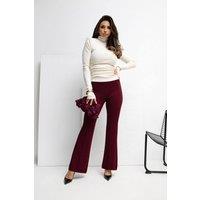 Love Lace Women's Butter Soft High Waist Bell Sweatpants in Burgundy | Size: Small