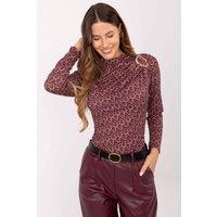 Love Lace Women's Viscose Polyester Blouse with Shoulder Clasp in Red