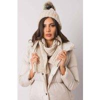 Love Lace Women's Winter Hat & Scarf Set Warm Cozy Two Piece Accessory Everyday in Beige