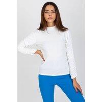 Love Lace Women's Velour Long Sleeve Blouse Stand Collar Crease in White