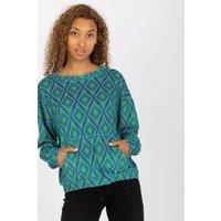 Love Lace Women's Long Sleeve Kangaroo Pocket Pattern Sweatshirt in Green | Size: Large/XL