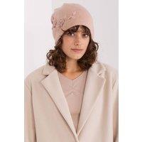 Love Lace Women's Warm Smooth Knit Winter Beanie Hat with Decorative Side Applique in Pink