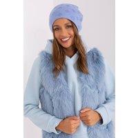 Love Lace Women's Warm Winter Cashmere Beanie Hat with Rhinestone Trim Detail in Blue